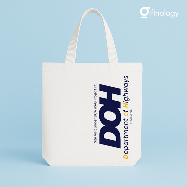 กระเป๋าผ้าดิบสกรีนโลโก้ Giftnology