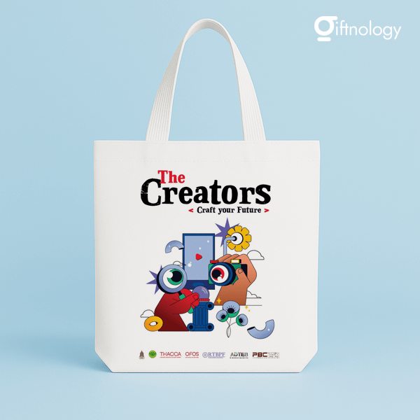 กระเป๋าผ้าดิบสกรีนโลโก้ Giftnology