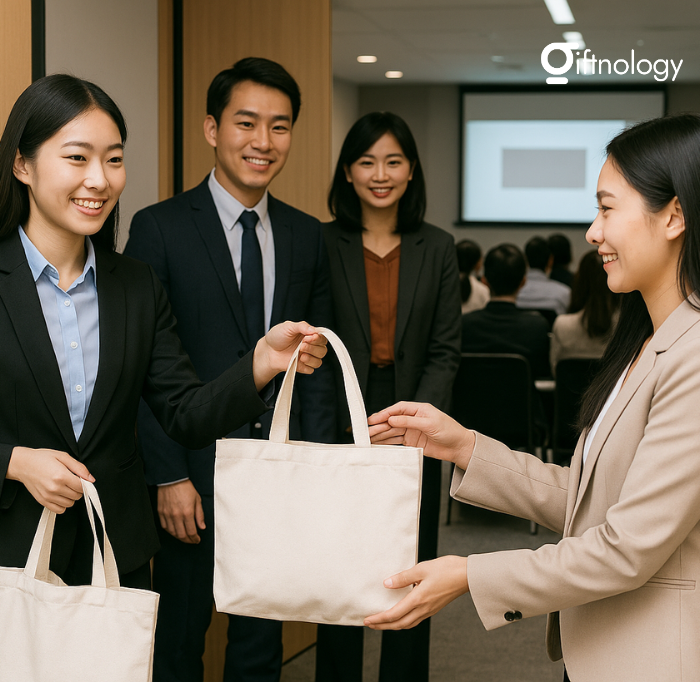 กระเป๋าผ้าแคสวาสองค์กร Giftnology